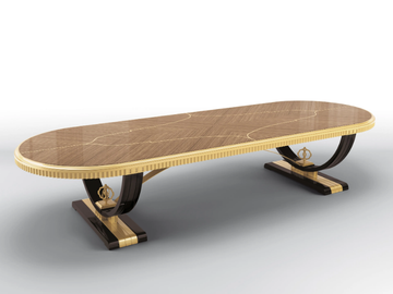 METROPOLIS WIDE - Oval walnut table by BRUNO ZAMPA - view 3